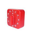 Red One Hour Plastic Square Kitchen Timer 60 Minutes
